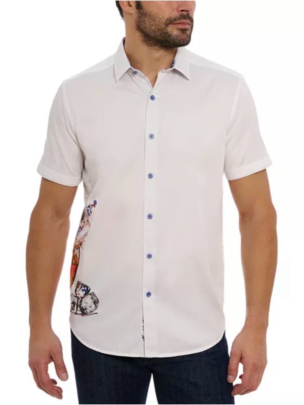 Robert Graham “Ice and Dice” Short Sleeve Button Shirt Size S NEW!
